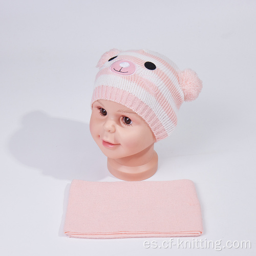 Gorro de punto y bufanda personalizados para niños